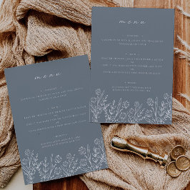 Floral Dusty Blue 5x7" Mesa de casamento Menu plan