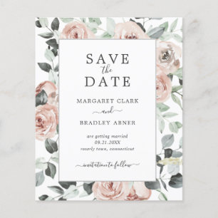 Floral Dusty Rosa Budget Casamento Salve A Data