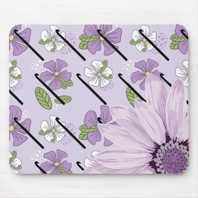 Floral e Crochet Hook Mousepad (Frente)