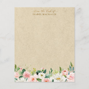 Floral e Kraft de cor d'água rosa embebidos perso