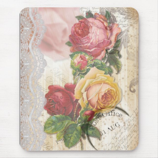 Floral e laço Mousepad (Frente)
