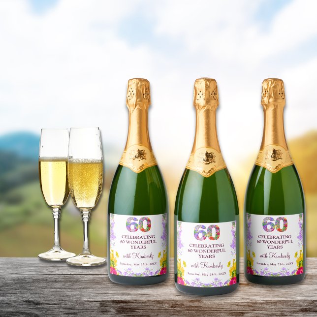 Floral elegante 60.º aniversário flor 60 anos (Criador carregado)