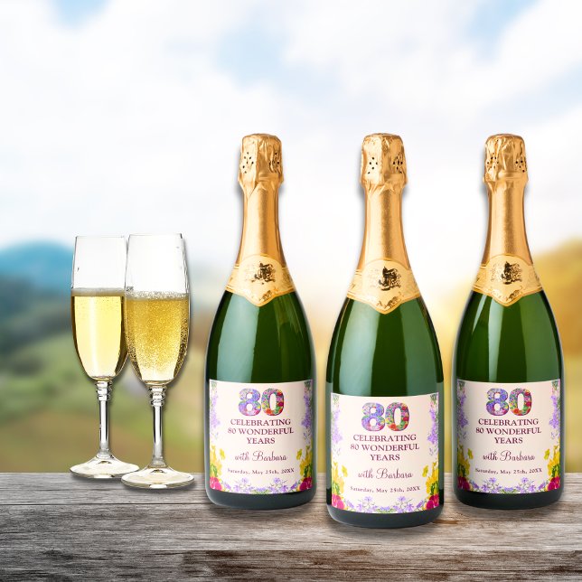 Floral elegante, 80, flor de garrafa 80 anos (Criador carregado)