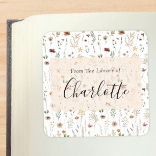 Floral Elegante e Bonito Da Etiqueta de Livro da B