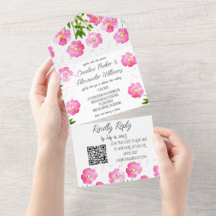 Floral Elegante Magenta Cor-de-Rosa Fuchsia Modern