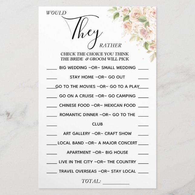 Floral Eles poderiam Preferencialmente cartão de j (Frente)