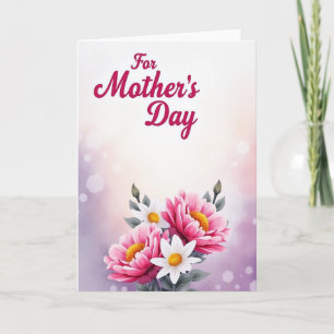 Floral em Hexágono para Cartão do Dia das Mães