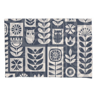 Floral Escandinavo: Branco, Azul, Minimalista.