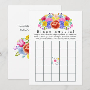 Floral espanhol Fiesta Chá de panela Bingo