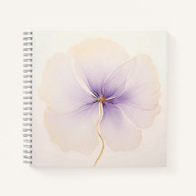 Floral Espiral Minimalista de Aquarela Lavanda