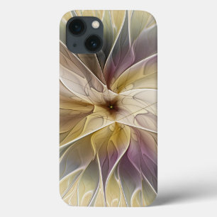 Floral Fantasy Dourada Eggplant Abstrato Art Fract