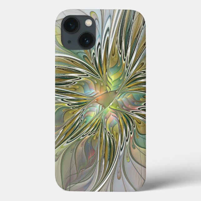Floral Fantasy Moderna Arte Fractal Flor Com Doura (Verso)