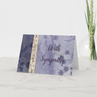 Floral Faux Lace Large Font Cartão de condolências