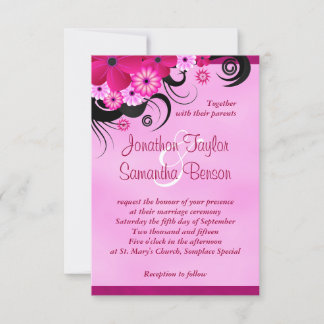 Floral Floral leve de 3,5" x Convites de casamento