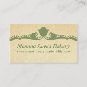 Floral Flourish Cartão de visita, Verde