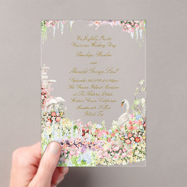 floral french romantic garden chateau swan wedding