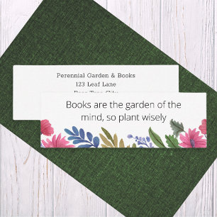 Floral Garden Books Wisdom Cartão de visita
