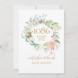 Floral Garland Novo Anúncio de Endereço Doméstico