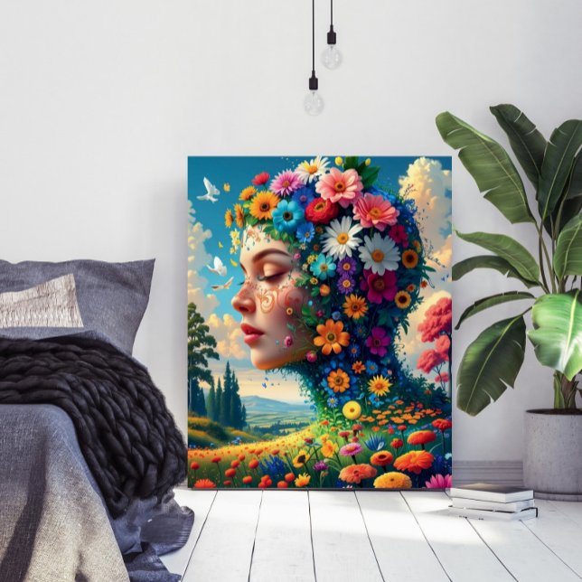 Floral Goddess Surreal Art Poster (Criador carregado)