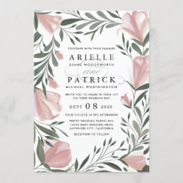 Floral Greenery Vintage - Convites para Casamento