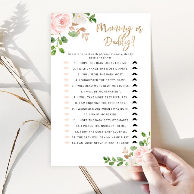 Floral Guess Que Disse Isso Mamãe ou jogo de Pai (Criador carregado)