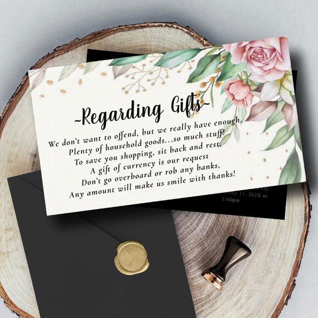 Floral Honeymoon em vez de cartões para presentes (Criador carregado)