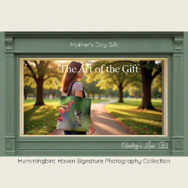 Floral Hummingbird Art Tote Bag Mother's Day Gift