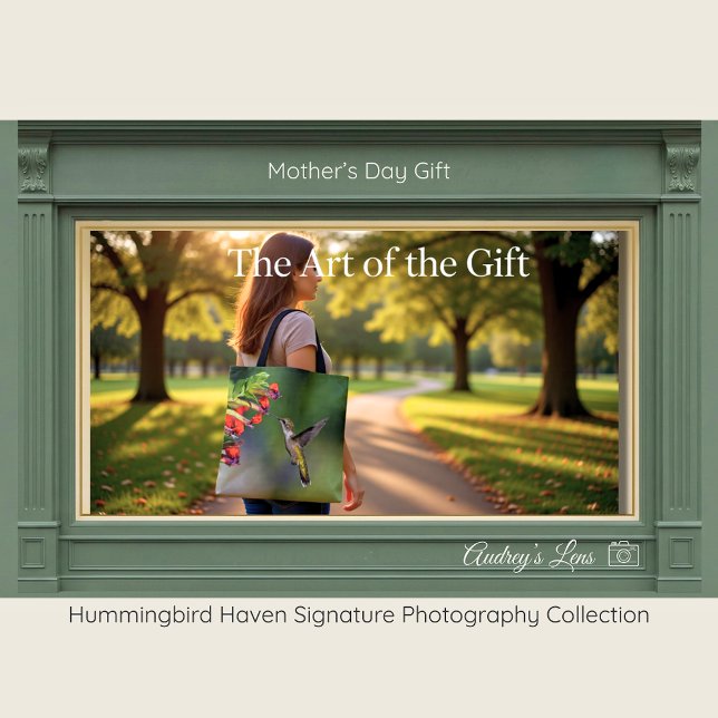 Floral Hummingbird Art Tote Bag Mother's Day Gift (Criador carregado)