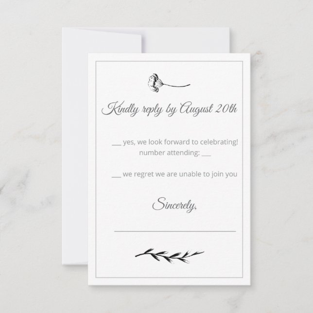 Floral Illustration Response Card (Frente)