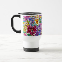 Floral, isolada a quente e a frio, caneca de viage