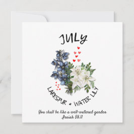 Floral JULY Birth Month Flower Custom Christian
