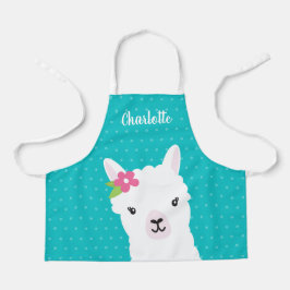 Floral Lama Alpaca Teal Girl Personalizadas