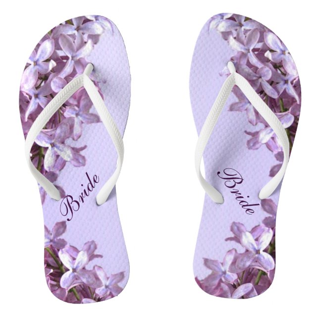 Floral Lilac Flores Chinelos de noiva (Pé da cama)