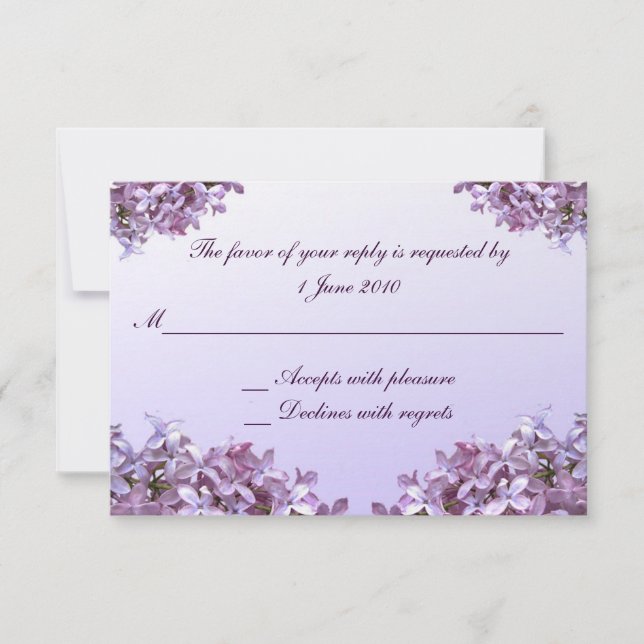 Floral Lilac Flowers RSVP Wedding (Frente)