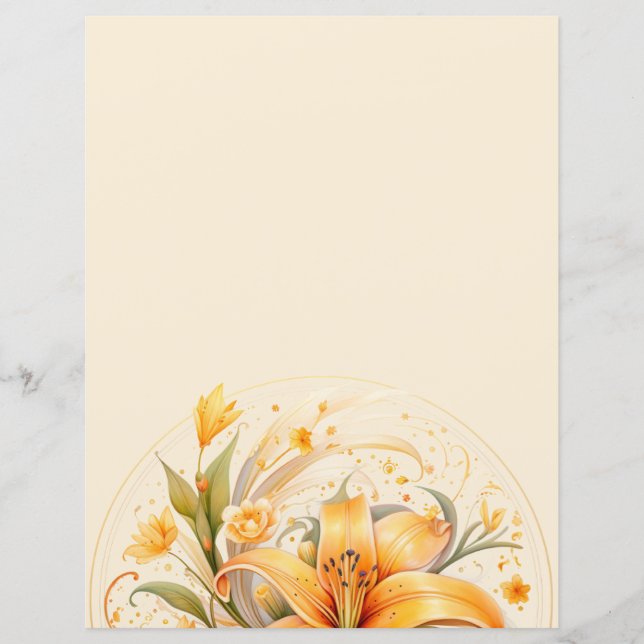 Floral Lily Stationery (Frente)