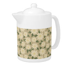 Floral Margarida Vintage em Verde Salvia e Creme
