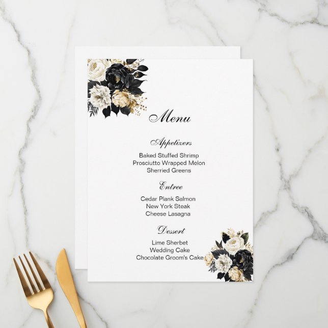 Floral Menu Card (Frente/Verso In Situ)
