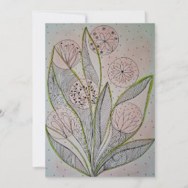 Floral Mixed Media Design Flat Card
