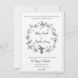 Floral Nature Wreath Convite Formal Para Casamento