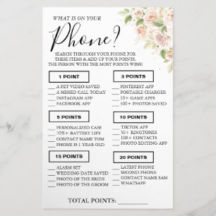 Floral O que está no seu cartão de jogo de Chá tel