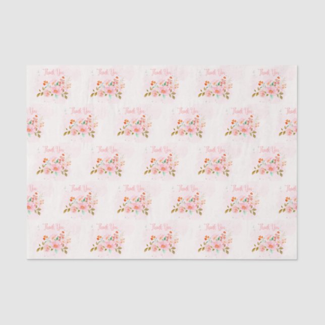 Floral Obrigado Papel De Presente (Frente )