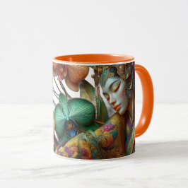 Floral, Orquídeas, Asiático, Beleza, Caneca de Caf