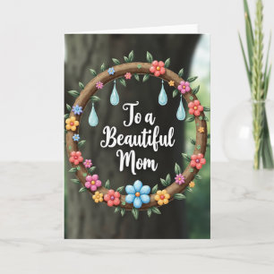 Floral Para Uma Linda Mamãe Cartão