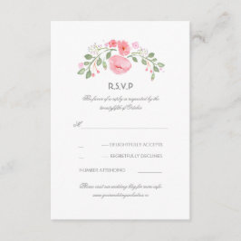 Floral Pastel Flowers Cartão RSVP de Casamento