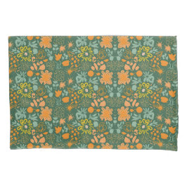 Floral pattern on a dark green background 