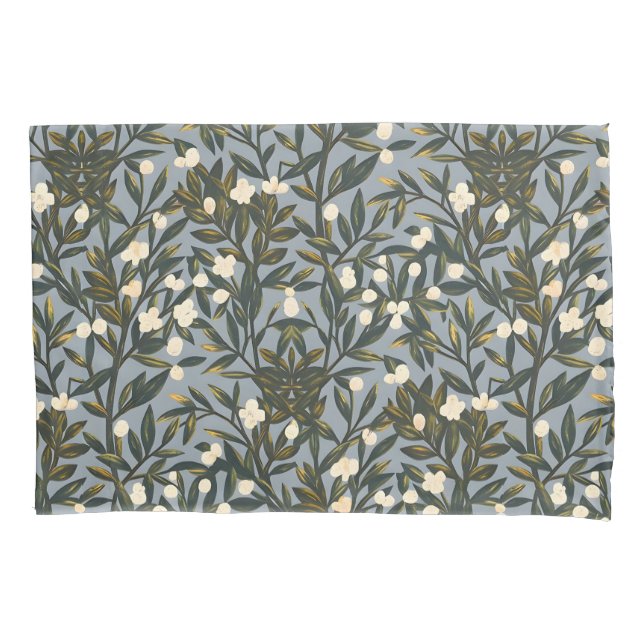 Floral pattern on  dusty blue-gray background (Frente-Esquerda)