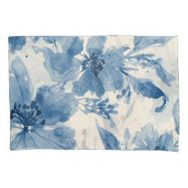 Floral Pintado Botânico Caprichoso Aquarela Azul
