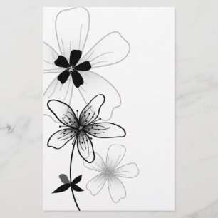 Floral preto e branco elegante