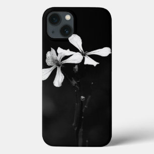 floral preto e branco mínimo