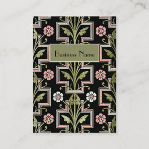 Floral Preto-Rosa cartão de visita